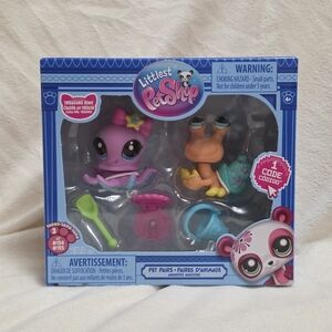 NEW Littlest Pet Shop Pet Pairs #154 Octopus #155 Crab G7 Series 3 Treasure Hunt
